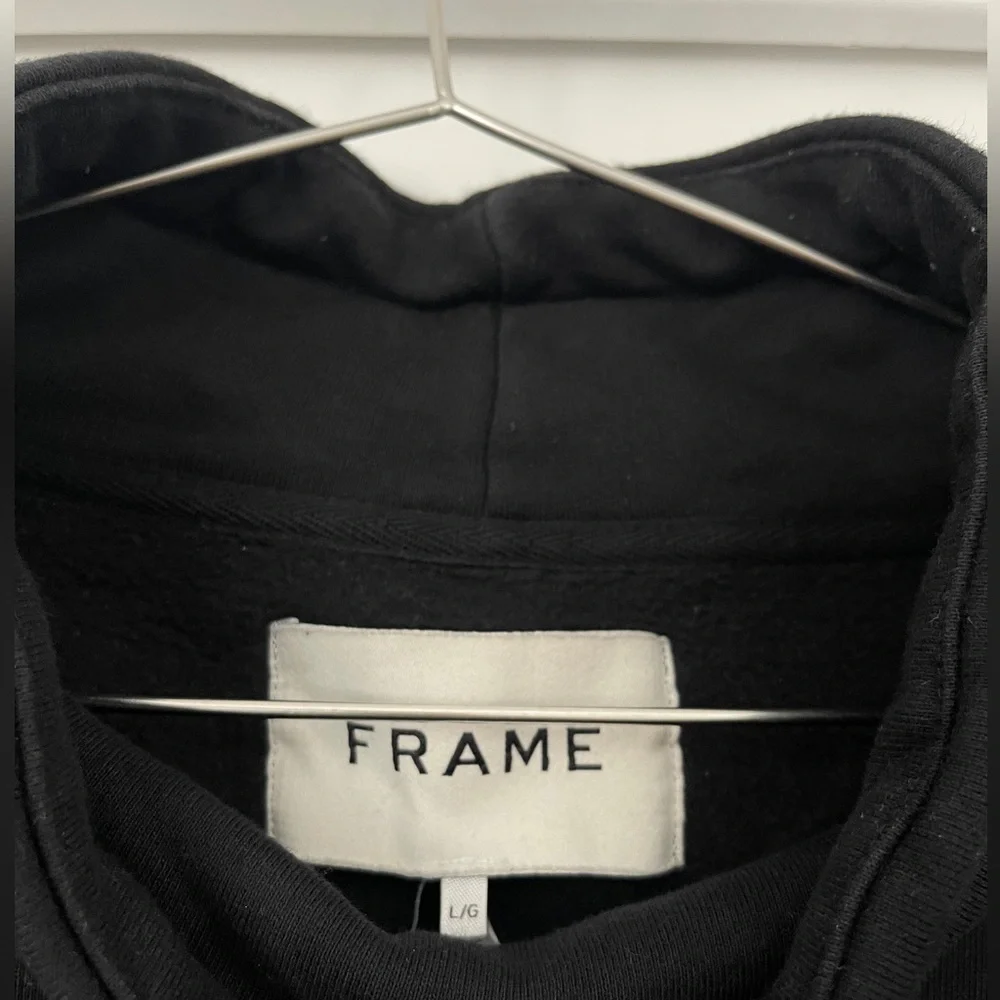 Frame Men’s Mock Neck SweatShirt Hoodie Pullover Sweater size Large Black
